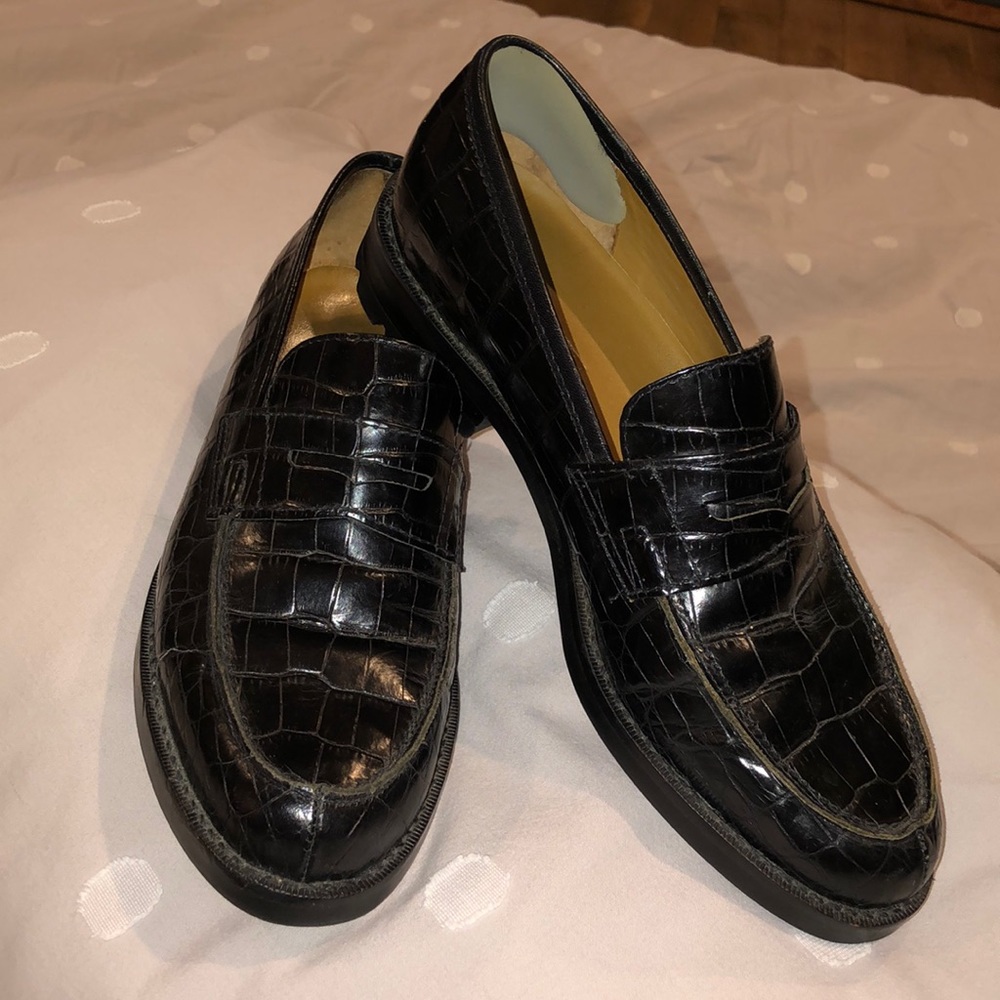 Ralph Lauren Crocodile Alligator Lug Sole Loafers